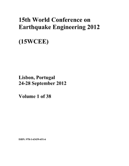 15Th World Conference on Earthquake Engineering 2012 (15WCEE)
