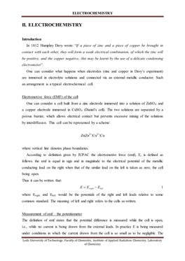 Ii. Electrochemistry