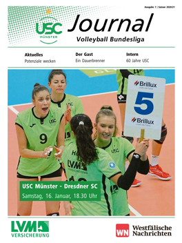 Volleyball Bundesliga Samstag, 16. Januar, 18.30 Uhr USC Münster