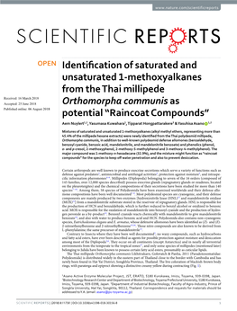 Raincoat Compounds” Aem Nuylert1,2, Yasumasa Kuwahara1, Tipparat Hongpattarakere3 & Yasuhisa Asano 1,2