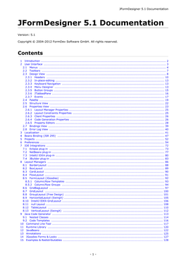 Jformdesigner 5.1 Documentation