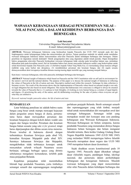 Nilai Pancasila Dalam Kehidupan Berbangsa Dan Bernegara