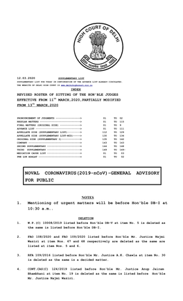 NOVAL CORONAVIRUS(2019-Ncov)-GENERAL ADVISORY for PUBLIC