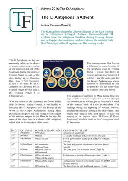 The O Antiphons in Advent