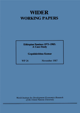 Ethiopian Famines 1973-1985: a Case-Study