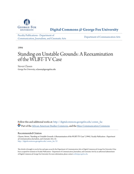 A Reexamination of the WLBT-TV Case Steven Classen George Fox University, Sclassen@Georgefox.Edu