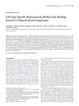 Cell-Type-Specific Repression by Methyl-Cpg-Binding Protein 2 Is Biased Toward Long Genes