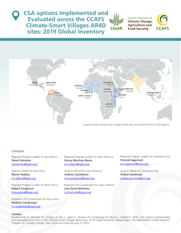 CSA Options Implemented and Evaluated Across the CCAFS Climate-Smart Villages AR4D Sites: 2019 Global Inventory