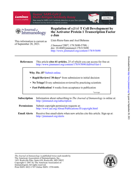 C-Jun the Activator Protein 1 Transcription Factor T Cell