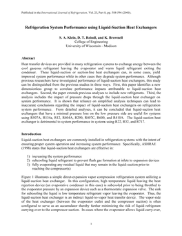 Refrigeration System Performance Using Liquid-Suction Heat Exchangers