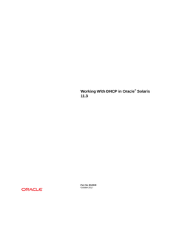 Working with DHCP in Oracle® Solaris 11.3