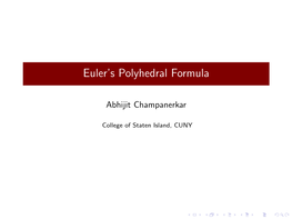 Euler's Polyhedral Formula