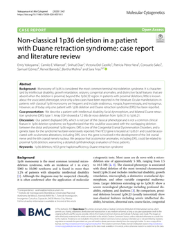 Non-Classical 1P36 Deletion in a Patient