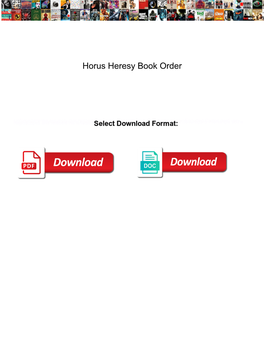 Horus Heresy Book Order