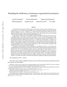 Bounding the Inefficiency of Outcomes in Generalized Second Price Auctions