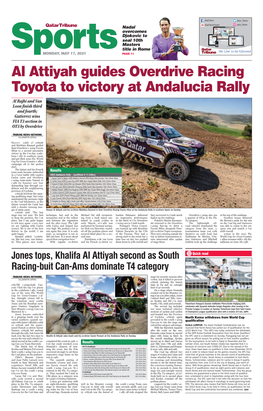 Al Attiyah Guides Overdrive Racing Toyota to Victory at Andalucia Rally