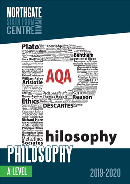 PHILOSOPHY A-LEVEL 2019-2020 “What Syllabus Would I Be Following?” We Study the 7172 AQA a Level Philosophy Specification