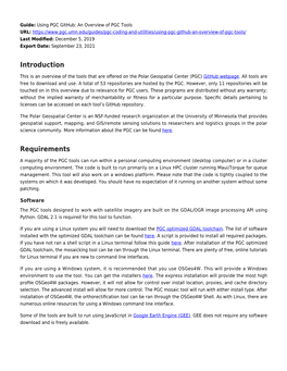 Using PGC Github: an Overview of PGC Tools