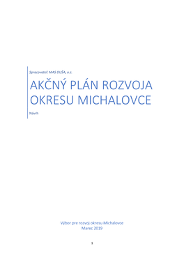 Akčný Plán Rozvoja Okresu Michalovce