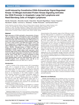 Junb Induced by Constitutive CD30–Extracellular Signal-Regulated