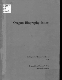 Oregon Biography Index