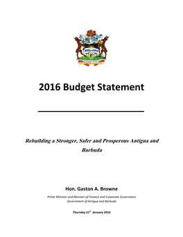 2016 Budget Statement