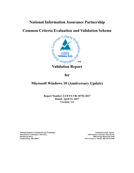 National Information Assurance Partnership Common Criteria