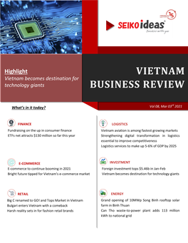 Vietnam Becomes Destination for Technology Giants BUSINESS REVIEW