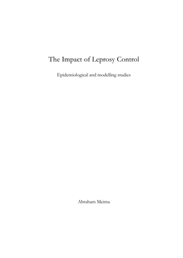 The Impact of Leprosy Control