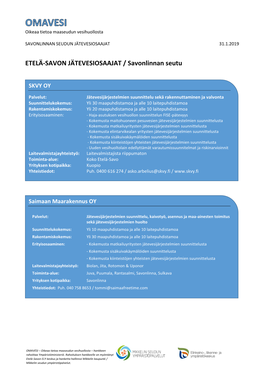 ETELÄ-SAVON JÄTEVESIOSAAJAT / Savonlinnan Seutu