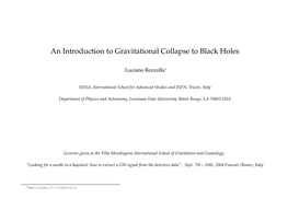 An Introduction to Gravitational Collapse to Black Holes