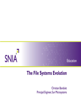 The File Systems Evolution