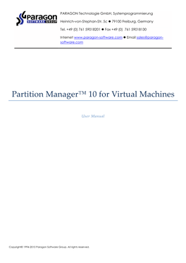 Partition Manager™ 10 for Virtual Machines