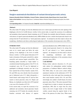 Surgico-Anatomical Elucidation of Variant Dorsal Pancreatic Artery