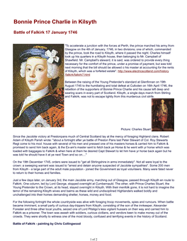 Bonnie Prince Charlie in Kilsyth