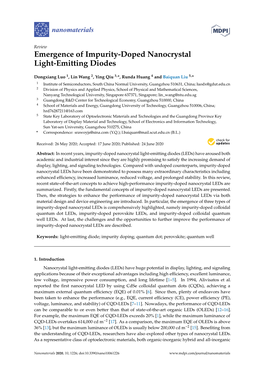 Emergence of Impurity-Doped Nanocrystal Light-Emitting Diodes