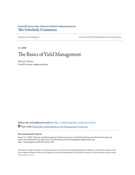 The Basics of Yield Management