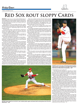 Red Sox Rout Sloppy Cards