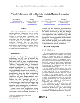 Virtual Collaboration with Mobile Social Media in Multiple-Organization Projects