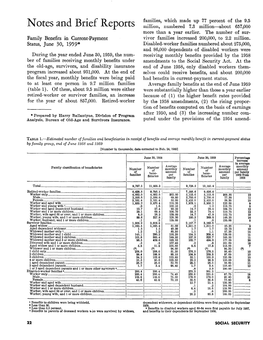 Family Benefits in Current-Payment Status, June 30, 1959