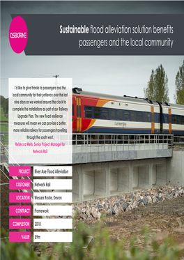 Sustainable Flood Alleviation Solution Benefits Passengers and the Local Community