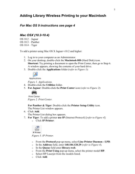 Adding Library Wireless Printing to Your Macintosh