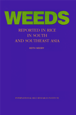 Weeds Reported in Rice in South and Southeast Asia