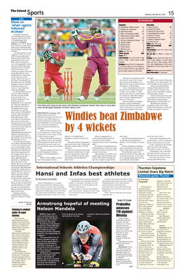 Windies Beat Zimbabwe by 4 Wickets