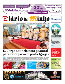 D. Jorge Anuncia Nota Pastoral Para Reforçar «Corpo Da Igreja»