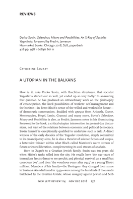 A Utopian in the Balkans