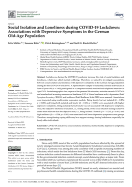 Social Isolation and Loneliness During COVID-19 Lockdown: Associations with Depressive Symptoms in the German Old-Age Population