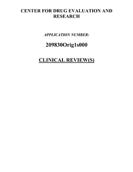 CLINICAL REVIEW(S) Clinical Review David H