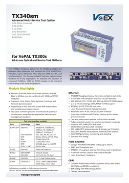 Tx340sm Advanced Multi-Service Test Option for Tx300s