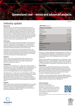 Queensland Coal – Mines and Advanced Projects